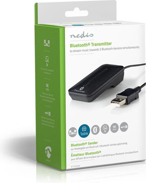 Produktbild Nedis Bluetooth® Transmitter | Anschlüsse – Eingang: 1x TosLink (Sender & Empfänger)