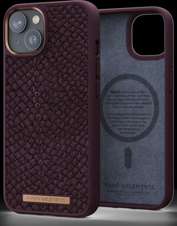 Produktbild Njord Hard-Cover Salm.Leather Magsafe Case orange (Apple iPhone 14)