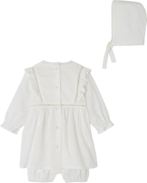 Vertbaudet Festliches Baby-Set: Kleid, Spielhose & Mütze