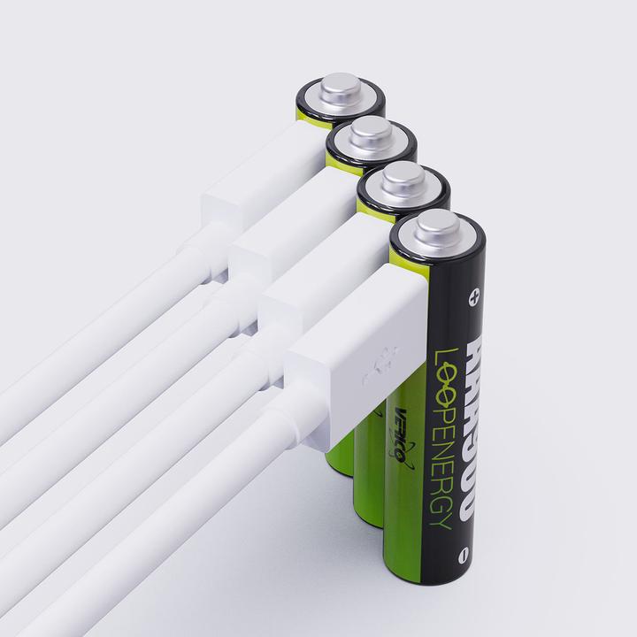 Produktbild Verico Li-Ion USB-C Micro AAA-Akku 1.5V 900mWh 600mAh ladbar per USB (4 Stk., AAA, 600 mAh)
