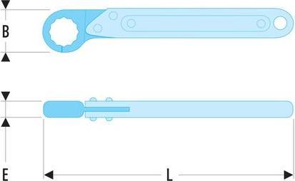 Actual product image Facom Openend ratchet ring wrench (19 mm)