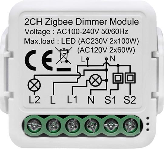 Actual product image Netplus Smart Dimmer Module 2-Channel Zigbee (Dimming actuator)