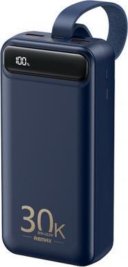 Actual product image Remax RPP-522 30000mAh Powerbank 2x USB 20W + 22.5W PD USB-C QC fast charging LCD blue (30000 mAh, 20 W, 30000 Wh)