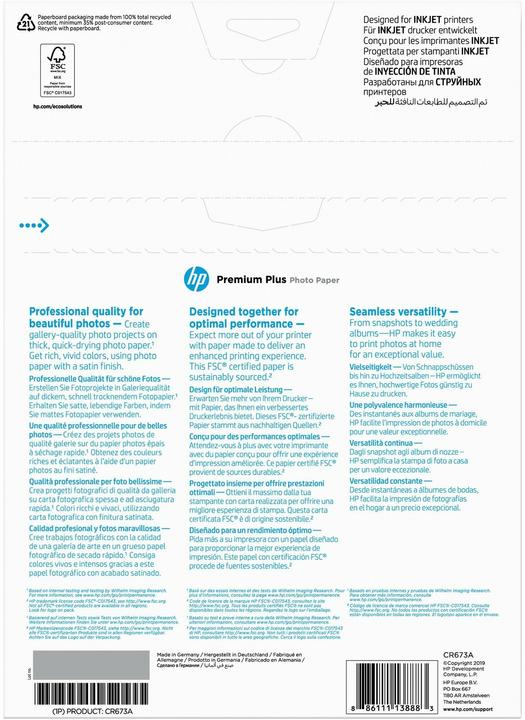 Productafbeelding HP CR673A Halfglanzend fotopapier (300 g/m², A4, 20 x)