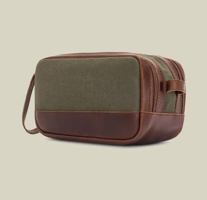 Image du produit Buckle & Seam Canvas Kulturbeutel Bruno Grün/Blau