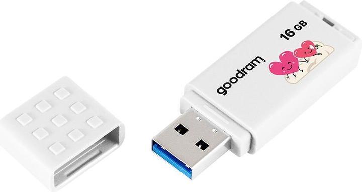 Goodram Pendrive UME3-0160W0R11-V (16GB USB 3.0 kolor biały) VALENTINE (16 Go, USB-A)