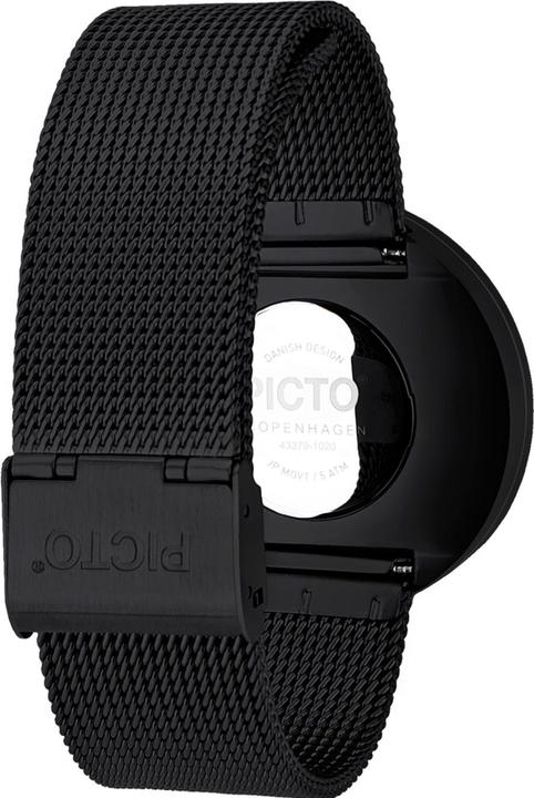 Image du produit Picto 43379-1020 Montre unisexe noire et blanche 40mm 5ATM (Montre analogique, 40 mm)