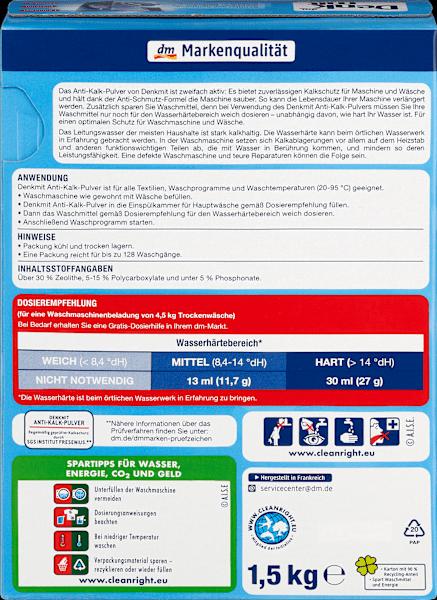 Energy Label dm Denkmit Anti-scale powder