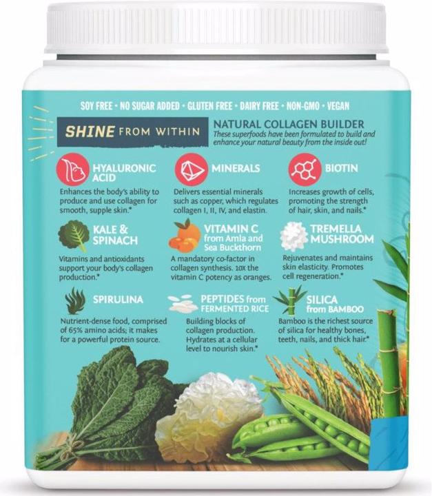 Actual product image Sunwarrior Collagen Building Protein Peptides Natural (1 Piece, Powder, 500 g)