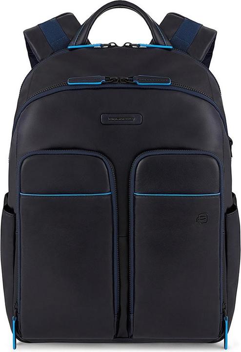 Actual product image Piquadro Blue Square - Laptop backpack with iPad® compartment, RFID blocker (16 l)