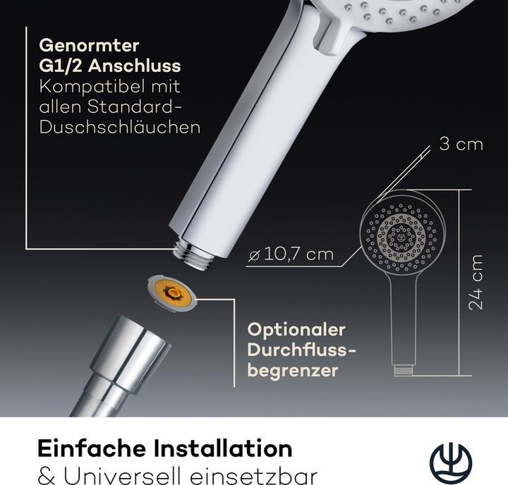 Actual product image Kludi X1 shower head (3 Beam types, 15 l/min)