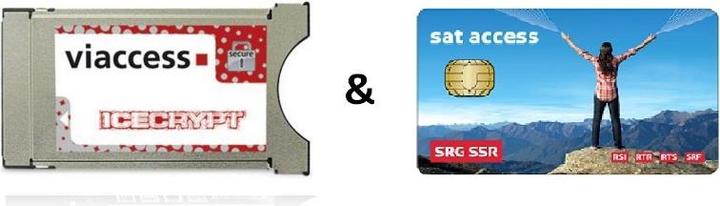 Actual product image iceCrypt Viaccess CI module & SRG SSR Sat-Access card