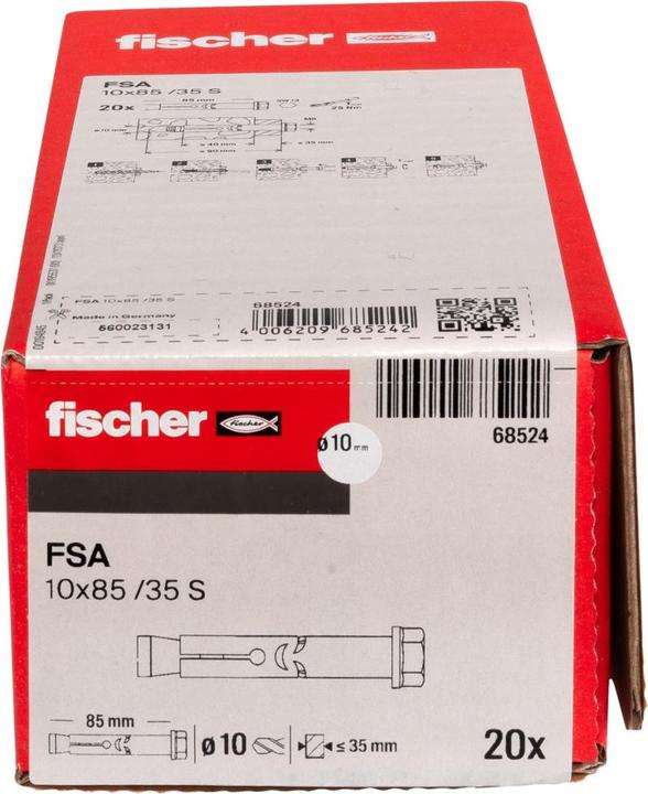 Produktbild Fischer Ankeris su varžtu FSA S 10/35 10x90 mm (20 Stk.)