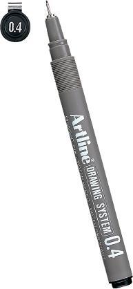 Actual product image Shachihata Fineliner Artline Drawing Pen EK234, 0.4 mm, assorted (Black, Grey, Metallic)