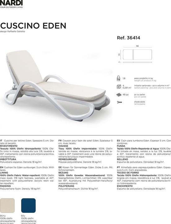 Immagine prodotto Nardi Eden (59 x 186 cm)