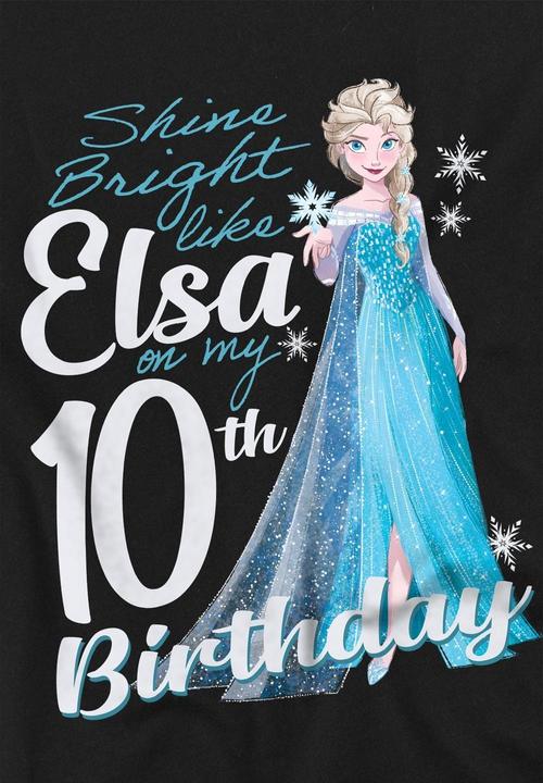 Immagine prodotto Disney Frozen Bright Like Elsa Maglietta 10° Compleanno Bambini (128)