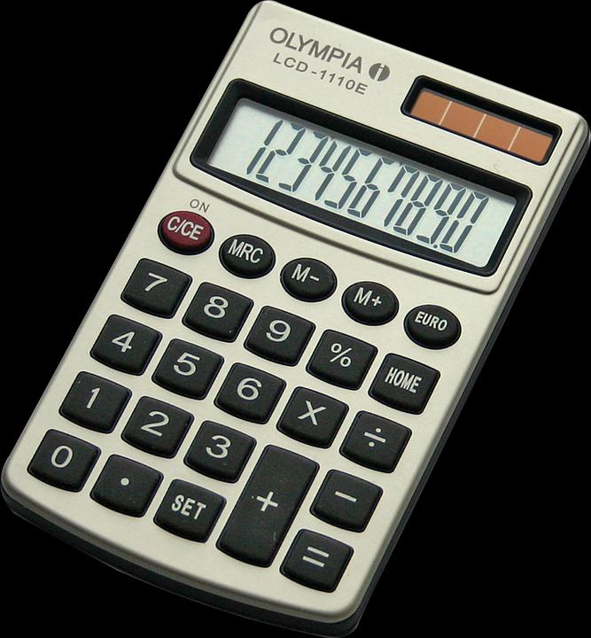 Actual product image Olympia Calculator model LCD 1110 E (Solar cells, Batteries)