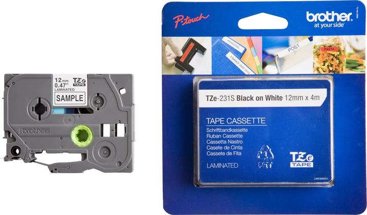 Actual product image Brother TZe-231S (1.20 cm, Black, White)