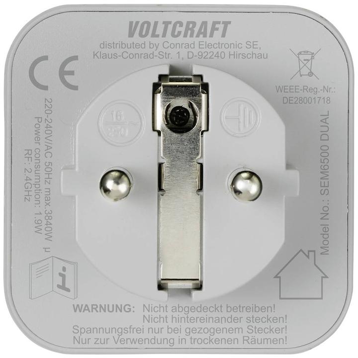 Produktbild Voltcraft SEM6500 DUAL Energiekosten-Messgerät inkl. Funksteckdose, Datenexport, Datenloggerfunktio
