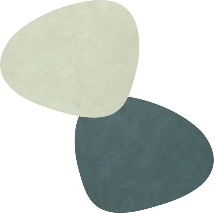 Actual product image Lind DNA Placemat Curve L, Double Nupo Dark Green/Olive Green,37x44cm (1 x, 37 x 44 cm)