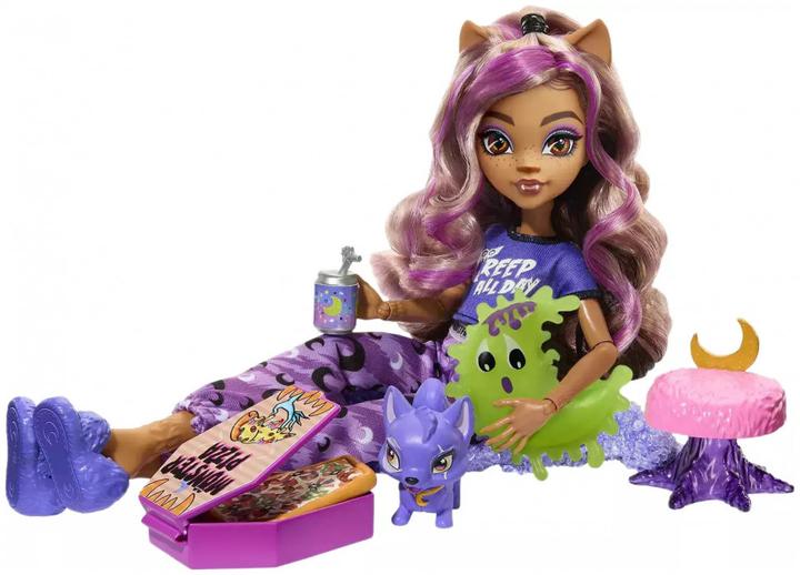 Actual product image Monster High Doll and Pyjama Party Accessory, Clawdeen Wolf, Scary Nice Pyjama Party