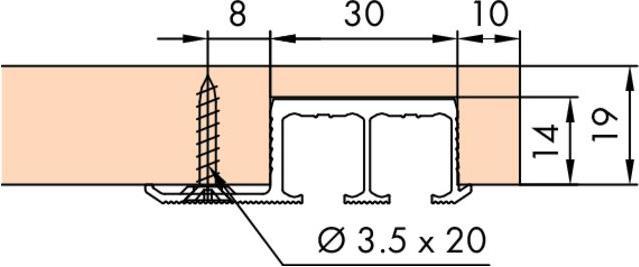 Image du produit HAWA Clipo 16 rail de roulement double perforé à visser