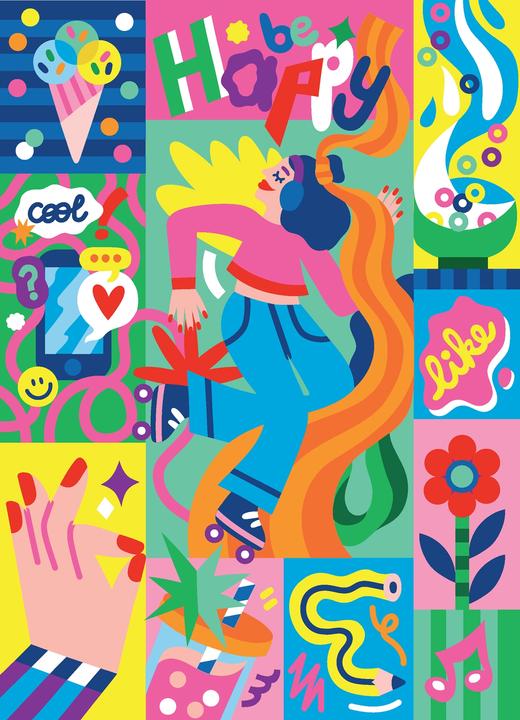 Actual product image Poppik Mosaikposter Be Happy
