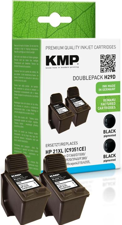 Image du produit KMP Cartouches d'encre Pack de 2 H29D Noir (CF)