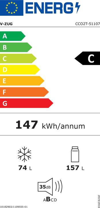 Energie-Label V-Zug 5110700001 (231 l)