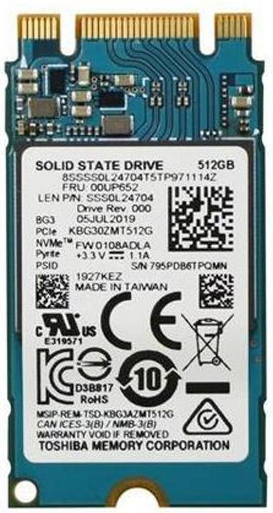 Produktbild Lenovo TOSHIBA BG4 512GB M.2 PCIe (512 GB, M.2 2242)