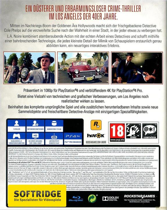 Produktbild Rockstar L.A. Noire (PS4, EN)