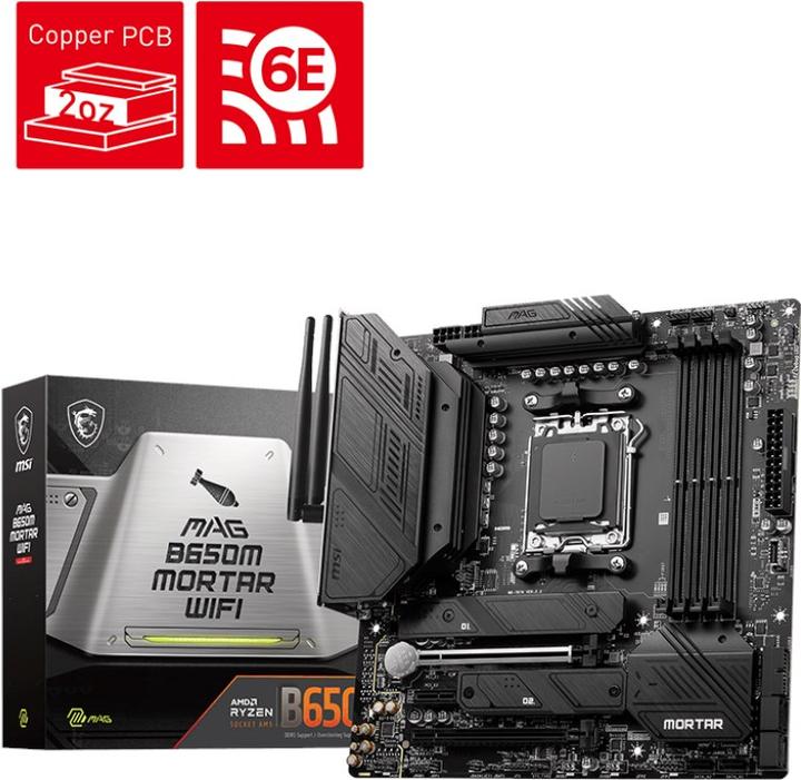 Actual product image MSI MAG B650M Mortar WIFI (AM5, AMD B650, mATX)