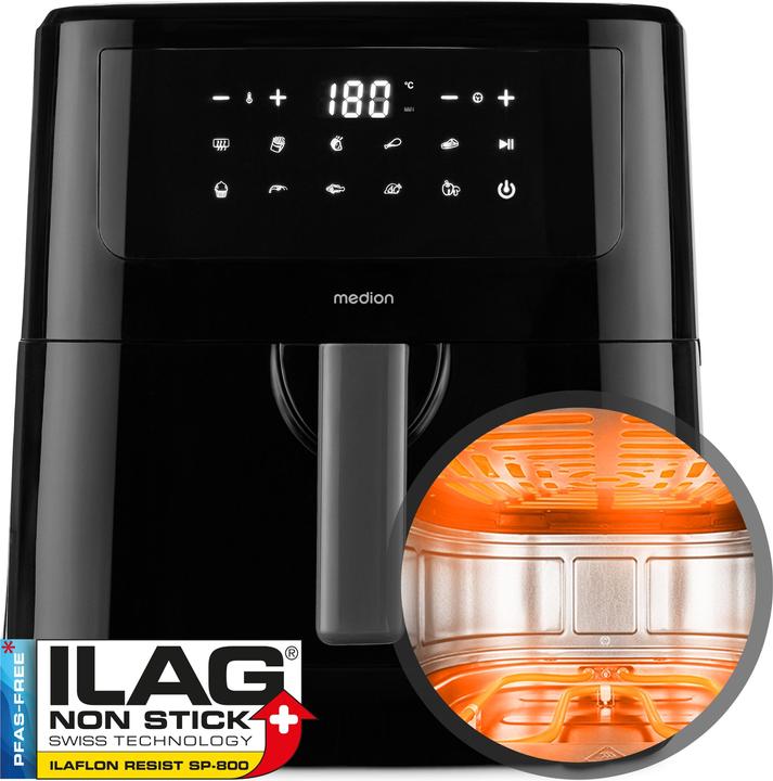 Actual product image Medion MD 11750 Life P10 XL Duo deep fryer 6.8 litre, black