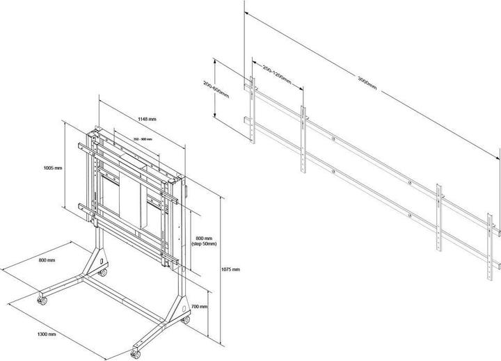 Produktbild Multibrackets MB motorisierter Dual-TV Ständer, schwarz/0440 (84", 160 kg)