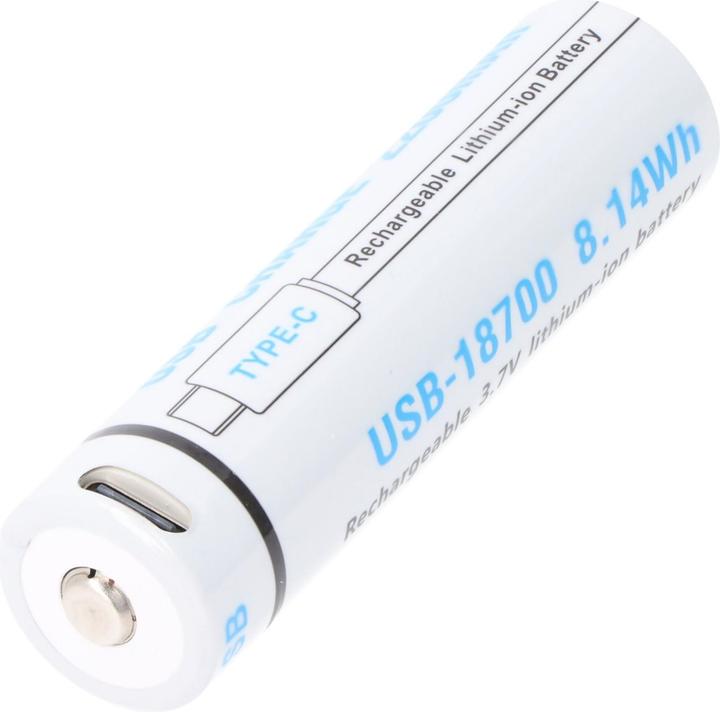 Produktbild AccuCell Rundzelle 18650, Li-ion, 3,7V, 2200mAh, 8,1Wh, mit USB-C Charging Port (1 Stk., 2200 mAh)