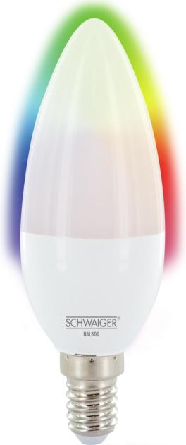 Produktbild Schwaiger LED Leuchtmittel E14, Zigbee 3.0, RGBW, dimmbar (E14, 6 W, 470 lm, 1 x, G)