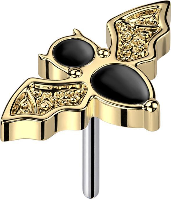 Star Piercing Threadless Fledermaus vergoldet (Titan G23, ohne Messing)
