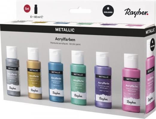 Produktbild Rayher Acrylfarben Set (Metallic, 360 ml)