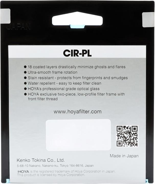 Actual product image Hoya Fusion One CIR-PL Filter (58 mm, Polarizing filter)