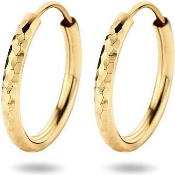 Marie Celeste Oorringen Rohrröhrchen -Diamant - 16 mm - Gold (14 Karat Gold)
