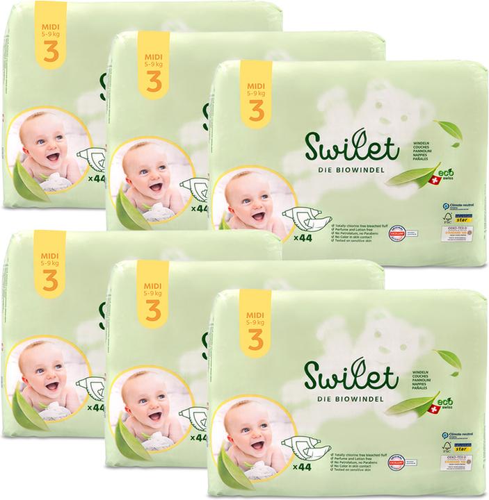 Image du produit Swilet La couche bio (Taille 3, Pack mensuel, 264 pièce(s))