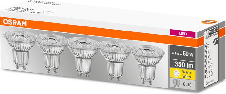 Productafbeelding Osram LED-basis (GU10, 4.30 W, 350 lm, 5 x, F)