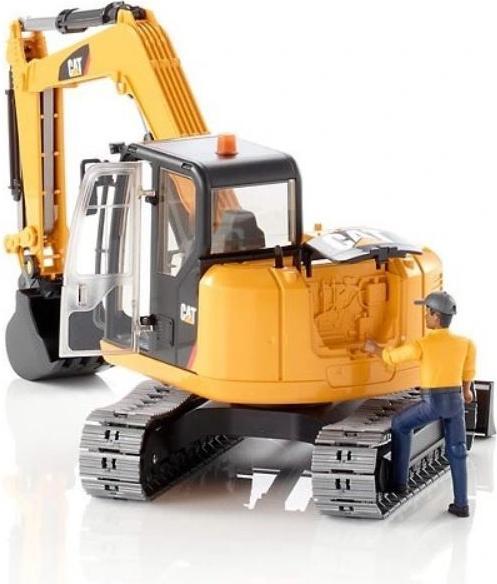 Actual product image Bruder Cat mini excavator with construction worker