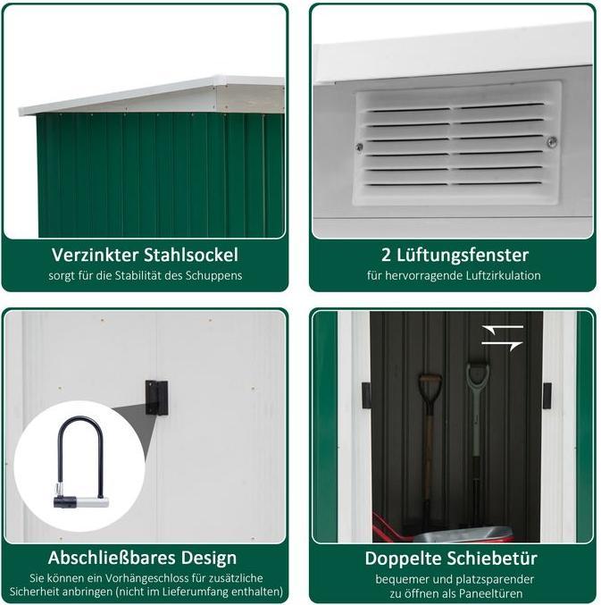 Image du produit Outsunny Abri à outils avec porte coulissante