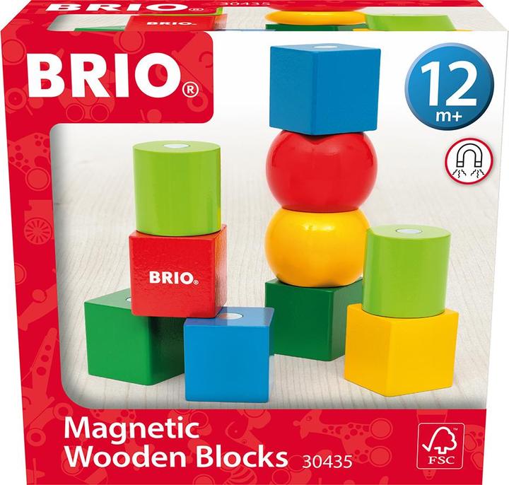 Produktbild Ravensburger BRIO – 30435 Magnetische Holzbausteine | Holzbausteine für Kinder ab 12 Monaten