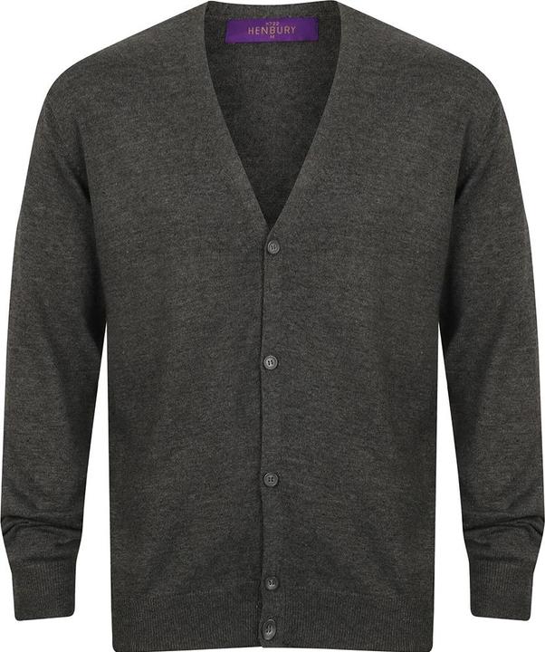 Image du produit Henbury Cardigan en maille fine avec encolure en V (S, M, L, XL, XXL, 3XL, 4XL)