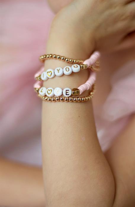 Produktbild Great Pretenders Creative Education 84110 Armband Pink Love 4 Stück (4 separate Stränge aus rosa und goldenem Glück)