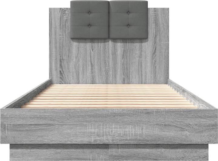 Produktbild VidaXL Bettgestell mit Kopfteil und LED-Leuchten (90 x 200 cm)