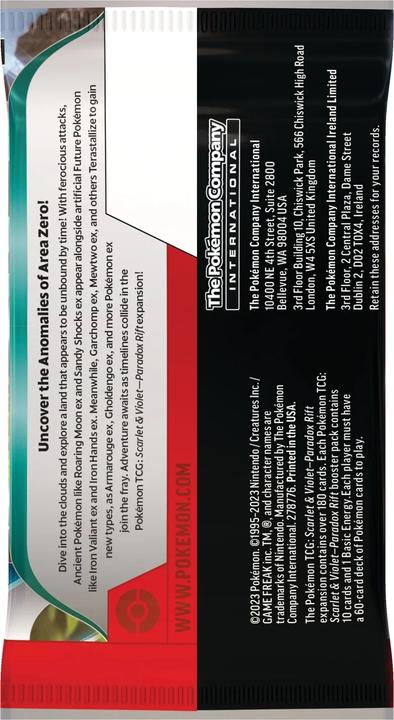 Actual product image Pokémon SV04 Booster (English, Booster Pack)