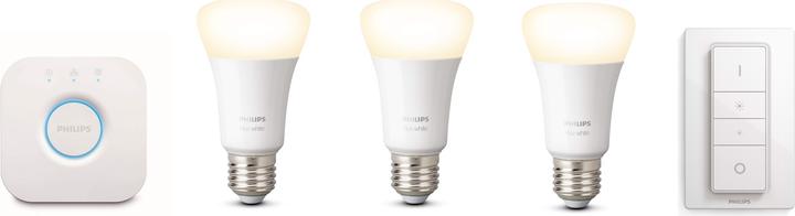 Actual product image Philips Hue White Starter Set (E27, 9.50 W, 800 lm, 3 x)